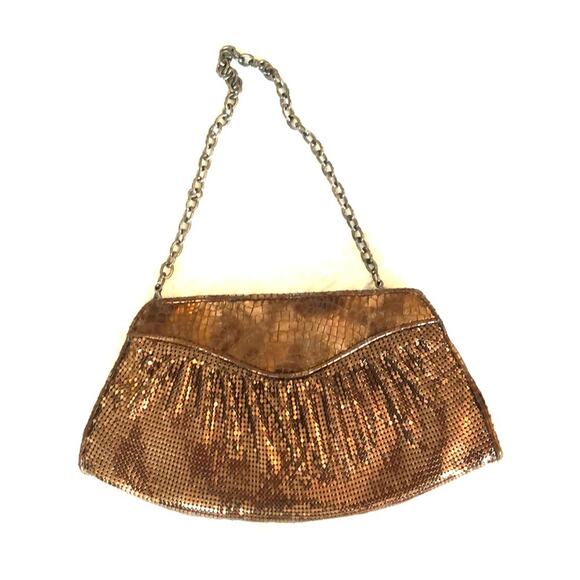Vintage Whiting & Davis Bronze Mesh Clutch Purse - Picture 1 of 4